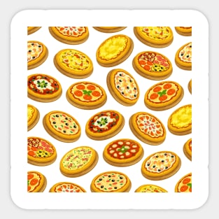 Pizza Seamless Pattern. Italian Cuisine Background Sticker